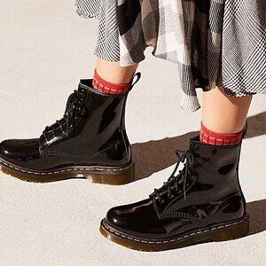 Dr. Martens 1460 Black Patent Leather Combat Boots 90s Grunge Y2k Streetwear 7